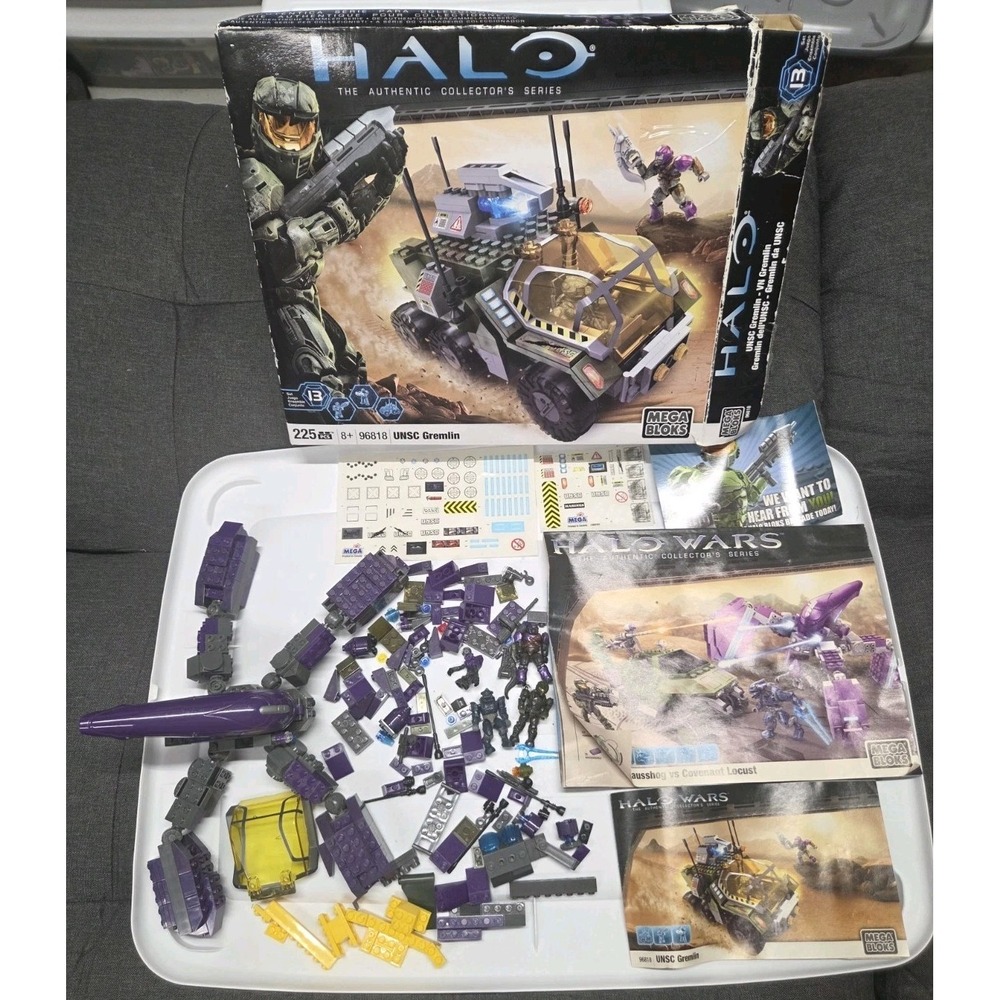 HALO Wars Mega Bloks UNSC Gausshog Vs Covenant Locust / Gremlin 96823 96818